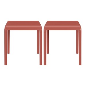 WestinTrends Playa Plastic Modern Outdoor Patio Accent Side Tables (Set of 2) - 1 of 4