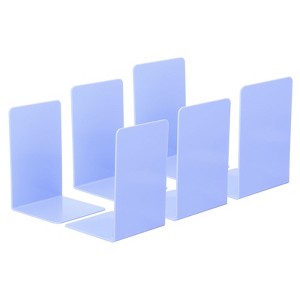 Unique Bargains Acrylic L-shaped Smooth Rounded Corner Book Ends - 1 of 4