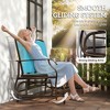 2 Seater Glider for Outside Outdoor Glider Seat with Breathable Mesh Fabric Armrests for Backyard Garden Porch - 4 of 4