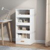 INFURNIC Decorative Bookshelf 4 Tier Freestanding Storage Shelf with Sliding Drawers and Bottom Drawer, White, 18.9"*14.96"*42.13" - 4 of 4