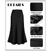 Cheetah Print Satin Midi Skirt - Women's High Waist A-Line Skirt with Elastic Waistband Black - 4 of 4