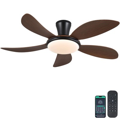 Kviflon 48 Inch Modern LED Ceiling Fans with Quiet Reversible DC Motor, Dimmable 3 Colors 6 Speeds