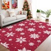 Washable Christmas Snowflake Print Living Room Rugs, Xmas Decorative Carpet for Bedroom Kids Room, Non Slip Low Pile Floor Cover - 2 of 4