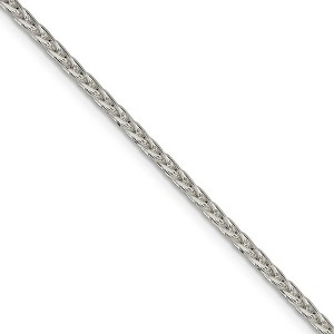 Black Bow Jewelry 2.5mm Sterling Silver, Diamond Cut Solid Spiga Chain Necklace - 1 of 4