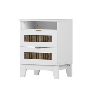 NicBex Nightstand Bedside End Table with Metal Handle Drawers for Bedroom & Living Room - 1 of 4