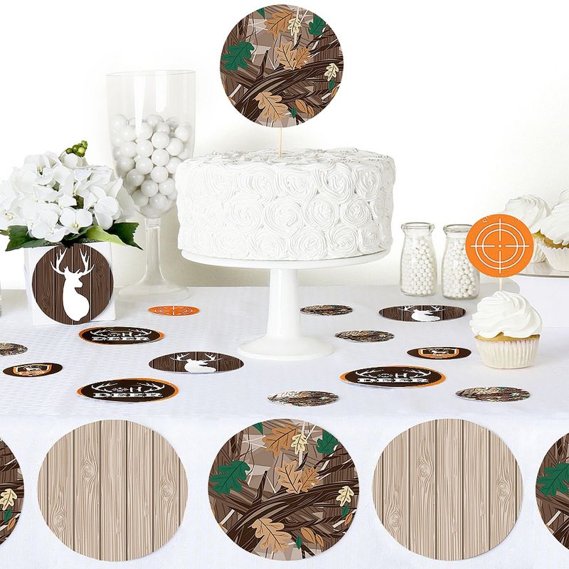 Big Dot of Happiness Gone Hunting - Deer Hunting Camo Baby Shower or Birthday Party Giant Circle Confetti - Party Décor - Large Confetti 27 Count, 5 of 8