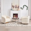 CAVINAS 360° Swivel Accent Chair Pumpkin-Shaped Armchair with 1 Pillow Back,Luxury Teddy Leisure Chair Lounge for Living Room&Bedroom - 4 of 4