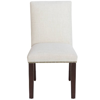 Nail Button Dining Chair in Linen Cream - Skyline Furniture