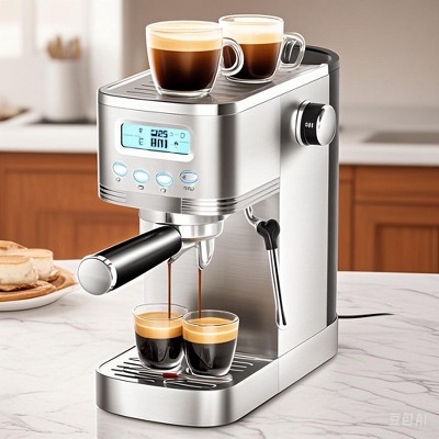 Espresso Coffee Maker with Automatic Milk Frothing System, Temp Adjustable, Steam Wand & Cup Warmer, 20 Bar Espresso Machines for Latte, Cappuccino