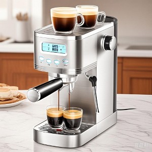 Espresso Coffee Maker with Automatic Milk Frothing System, Temp Adjustable, Steam Wand & Cup Warmer, 20 Bar Espresso Machines for Latte, Cappuccino - 1 of 4