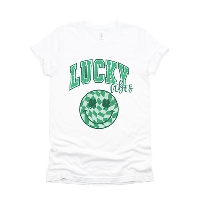 Simply Sage Market Women's Lucky Vibes Smiley Short Sleeve Graphic Tee