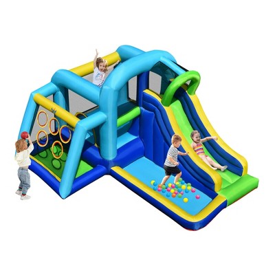 Costway Inflatable Bouncer Climbing Bounce House Kids Slide Park Ball Pit Without Blower