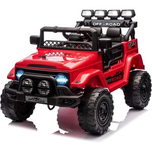 Ride On Truck Car for Kids, 12V Electric Ride On Car with Remote Control, Spring Suspension, Led Lights, 3 Speeds - 1 of 4