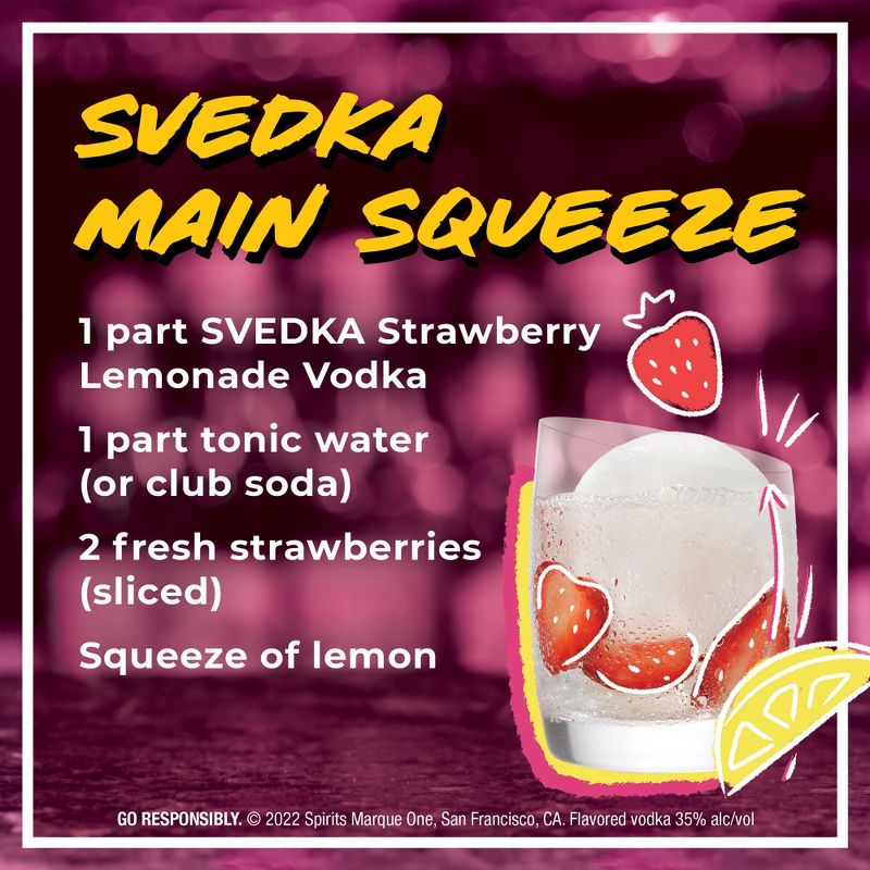 SVEDKA Strawberry Lemonade Flavored Vodka - 750ml Bottle, 5 of 8