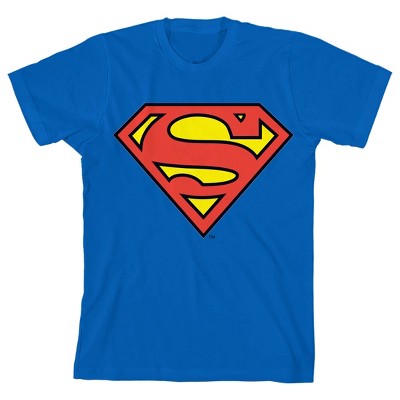 Superman Cartoon Logo Boy's Royal Blue T-shirt : Target