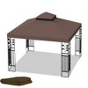 10x10 Ft Outdoor Patio Gazebo Replacement Canopy, Double Tiered Gazebo Tent Roof Top Cover Only（Frame Not Include） - 2 of 4