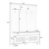 CAVINAS Hall Tree with Shoe Bench and Storage Shelves Modern Coat Rack with 4 Hooks for Foyer, Living - 4 of 4