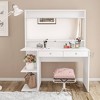 Boahaus Lucinda Makeup Vanity with Unlit Mirror 2 Drawers and 2 Open Shelves White - 4 of 4