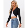 Allegra K Women's Long Sleeve Knit Elegant Open Front Casual Bolero Cardigan - 3 of 4