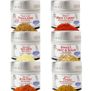 Thai Seasoning Gift Set - Tastes of Thailand - Artisanal Spice Blends Six Pack | Gustus Vitae - 1 of 4