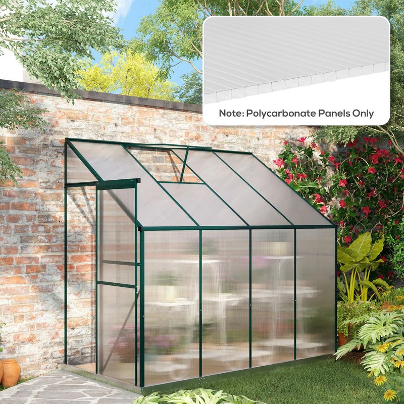 Outsunny 14 Piece Twin-Wall Polycarbonate Greenhouse Panels, 4' x 2' x 0.16", 3 of 7