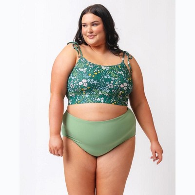 Cottage Floral Shoulder-Tie Crop Top