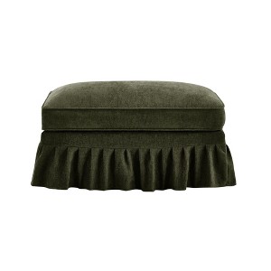 PAGED 35.4" Chenille Fabric Ottoman, Modern Modular Footstool with Detachable Skirt, Entryway Shoe Bench for Living Room, Bedroom - 1 of 4