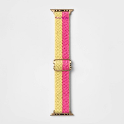 Brown LV Pattern Extra Wide Elastic Apple Watch Band - Hand