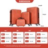 SEVOBAL Luggage 4 Piece Set with Aircraft Wheels and Adjustable Handle for Easy Travel Mobility, Orange, 20.2"*11.5"*30.15" - 2 of 4