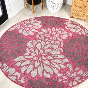 JONATHAN Y Zinnia Modern Floral Textured Weave Indoor/Outdoor Area Rug - 1 of 4