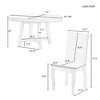 5-Piece Dining Table Set, Round Extendable Wood Table with Leaf and 4 Upholstered Chairs, Solid Wood Frame, Distressed Finish for Dining Room - 4 of 4