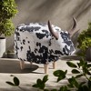 KWPZQEB Animal Footstool, Animal Ottoman, Black and White Cow-Shaped Ottoman with Upholstered & Wooden Legs, Accent Stool for Living Room, Bedroom - 4 of 4