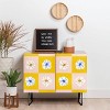 Maritza Lisa White Checkered Flowers Credenza - Deny Designs - 2 of 2
