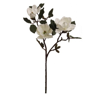 Floral Home 19" White Magnolia Spray - 24-Piece