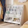 Kids Bookshelf and Toy Storage Organizer, Multifunctional 4 Tier Wooden Kids Book Shelf with Bookcase Display Stand in Kids Room - 3 of 4