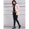 INSPIRE CHIC Women's Winter Single Breasted Shawl Collar A Line Outerwear Pea Trench Coats with Belt - 4 of 4