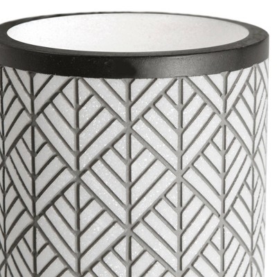 Charcoal and White Geometric Resin Bathroom Tumbler