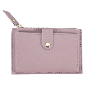 Unique Bargains Zipper Design PU Leather Small Credit Card Holder - 1 of 4