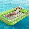 Jasonwell 4‑in‑1 Inflatable Tanning Lounger — Sun Tan Tub & Pool Raft, Water‑Filled Mat/Pad for Adults & Kids (XXL) - Lime w reflective base - 4 of 4
