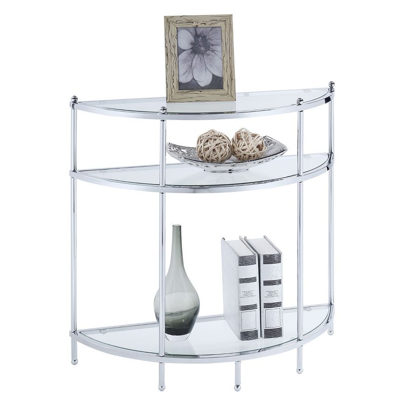 Royal Crest Entryway Table Chrome/Glass - Breighton Home, 3 of 11