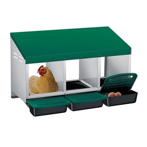 Chicken Nesting Box, Roll Away Metal Chicken Egg Laying Nest Box for Hens, Hen Roosting Boxes - 1 of 4