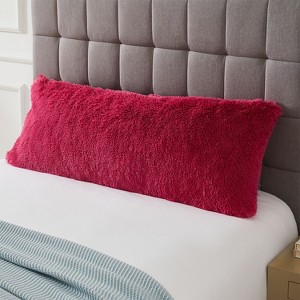 Faux Fur Body Pillow with Removeable Cover by Sweet Home Collection® - Hot Pink - 1 of 3