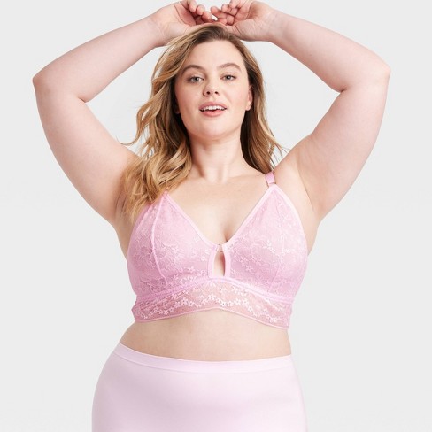 Women's Keyhole Longline Bralette - Auden™ Pink XXL