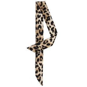 Allegra K Women's Skinny Thin Long Leopard Printed Neck Scarf 1 Pc - 1 of 4
