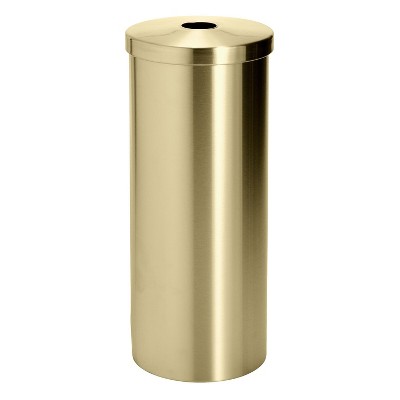 mDesign 3-Roll Steel Toilet Paper Storage Holder with Lid Soft Brass (25974)