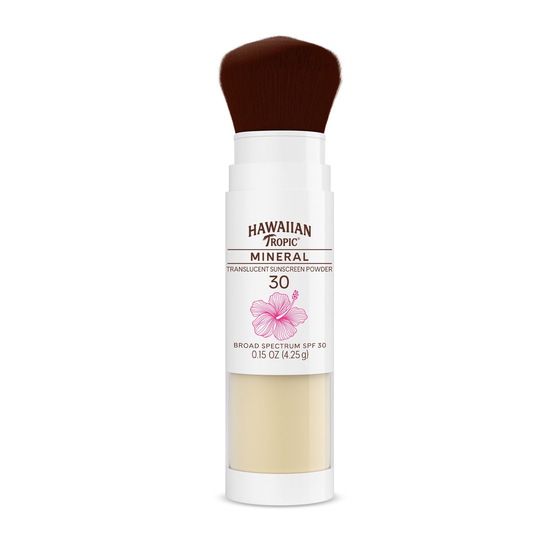 Hawaiian Tropic Mineral Skin Nourishing Sunscreen Powder Brush - SPF 30 - 0.15oz: Paraben-Free, Sulfate-Free, Contains Vitamin C, Tropical Scent