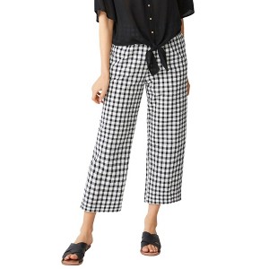 ellos Plus Size Gingham Crop Pants - 1 of 4