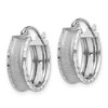 Black Bow Jewelry Wide Diamond-cut Satin Round Hoop Earrings in 14k White Gold 5 x 13mm - 2 of 4