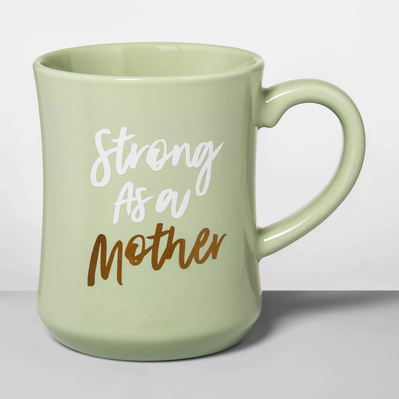 15oz Stoneware Strong Mother Diner Mug Green - Opalhouse™ - image 1 of 9