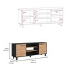 NicBex TV Stands for 55 inch TV,Modern Entertainment Center with 3 Shelves,TV Console for Living Room, Bedroom, Home,Black/Pine - 3 of 4